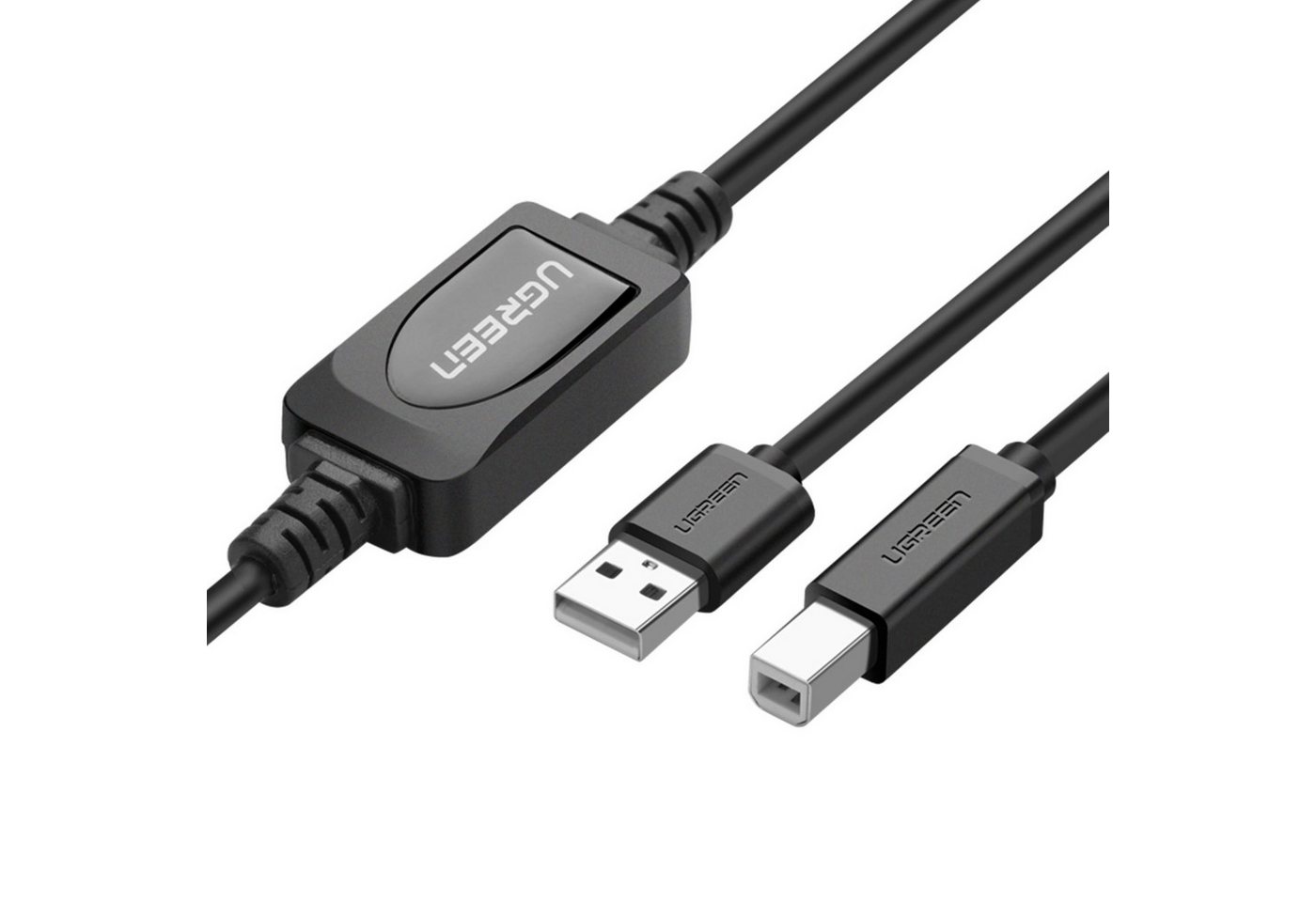 UGREEN US122 USB-B-USB-A 2.0 Druckerkabel 15 m 480 Mbit/s – Schwarz USB-Kabel, (1500 cm) von UGREEN