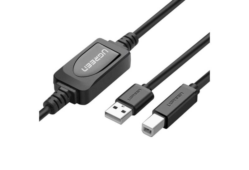 UGREEN US122 USB-B-USB-A 2.0 Druckerkabel 15 m 480 Mbit/s – Schwarz USB-Kabel, (1500 cm) von UGREEN