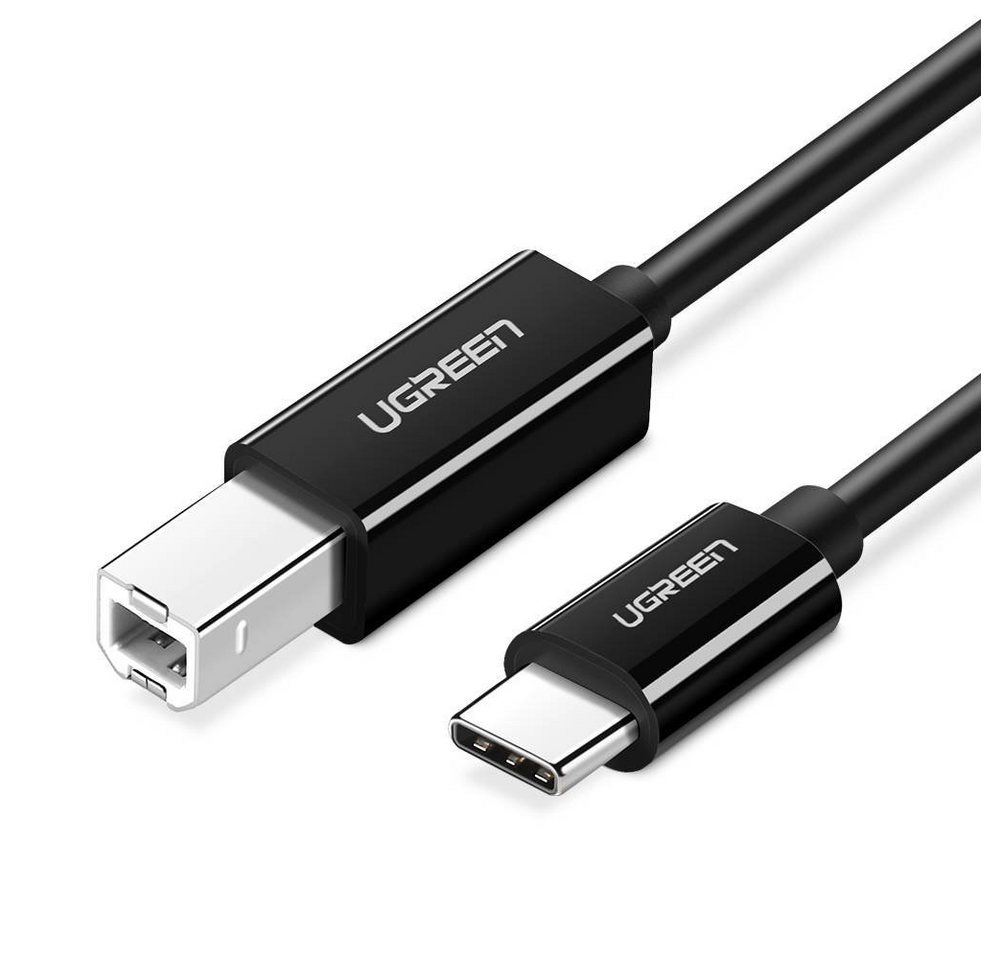 UGREEN US241 Drucker Kabel USB 2.0 2 Meter Kabel Typ-C 2.0 schwarz USB-Kabel, (200 cm) von UGREEN