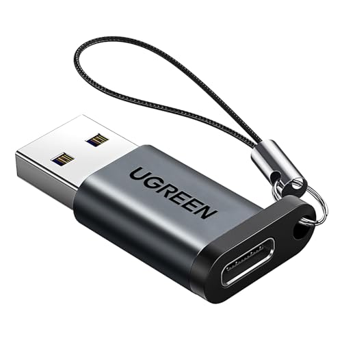 UGREEN USB 3.0 auf USB C Adapter 5Gbps USB Stecker zu USB C Buchse Adapter USB A Ladegerät Ladekabel Adapter Max 18W kompatibel mit iPhone 15 Pro Max iPad Galaxy S23 Serie Laptops usw. (Schwarz) von UGREEN