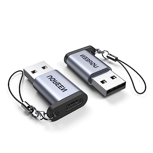 UGREEN USB 3.0 zu USB C Adapter - Stecker zu Buchse Ladegerät Kabel Kompatibel Mit iPhone 16 15 Pro Max, iPad, Galaxy S23 Serie, Laptops (2 Stück) von UGREEN