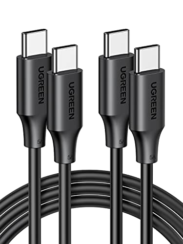 UGREEN USB C Kabel 100W 2 Stück Ladekabel USB C auf USB C 5A/20V PD 3.0 PPS kompatibel mit iPhone 15 Pro Max M2 MacBook Pro/Air, iPad Pro 12.9/Air 5 Galaxy S24 Ultra Pixel 7 Pro Steam Deck usw. (1m) von UGREEN