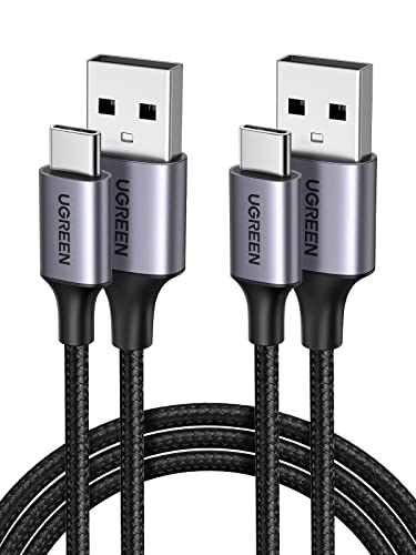 UGREEN USB C Kabel 2 Stück USB auf USB C Kabel Nylon Geflochten USB C Ladekabel kompatibel mit S24 Ultra S24+ S24 S23 S22 S10 A73 A72 A53 P60 Lite iPhone 15 Pro 15 Pro Max(0.5M) von UGREEN