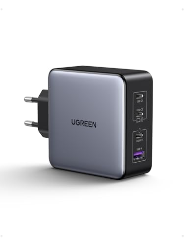 UGREEN USB-C Ladegerät, Nexode X 160W PD 3.1 Netzteil 140W GaN Charger 4-Port Schnellladegerät PPS 45W Kompatibel mit MacBook Pro 16“ 2021, iPhone 15 Pro Max, Galaxy S24 Ultra, Vision Pro von UGREEN