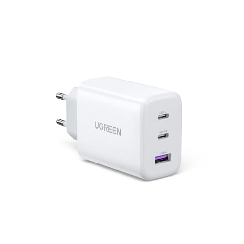 UGREEN USB C Ladegerät 65W 3-Port USB-C Netzteil PPS Schnellladegerät PD Charger 60W kompatibel mit MacBook Pro/Air, iPad Pro/Air, iPhone 16/16 Pro Max/15, Galaxy S24 Ultra, Pixel, Steam Deck (Weiß) von UGREEN