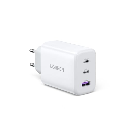 UGREEN USB-C Ladegerät 65W USB C Netzteil 3-Port Schnellladegerät PD Charger 60W kompatibel mit MacBook Pro/Air, iPhone 15/15 Pro/15 Pro Max/14/13, Galaxy S24/S24 Ultra/S24+/S23(Weiß) von UGREEN