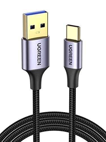 UGREEN USB C Ladekabel QC 3.0 USB C Kabel USB 3.0 5Gbps Nylon USB auf USB C Kabel kompatibel mit Galaxy S23 S22 S21 S10 A73 A72 A523 P30 Lite Redmi 10, Note 9 Pixel 7 iPhone 15 Pro(1m) von UGREEN