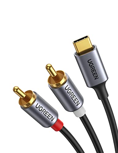UGREEN USB C auf Cinch Audio Kabel Type C auf 2RCA Stereo Adapterkabel kompatibel mit iphone 16 Serie, Huawei P60/50/40, Galaxy S24 Ultra/S24+/S24, iPad Pro/Air, MacBook Pro, Mac mini M4(1,5m) von UGREEN