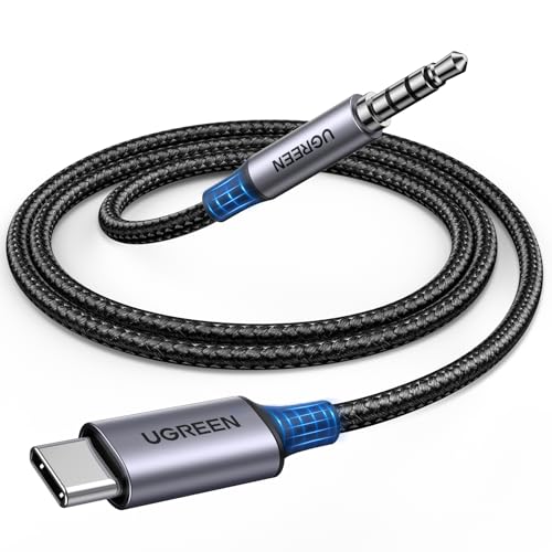 UGREEN USB C auf Klinke Aux Kabel Adapterkabel USB C auf 3.5mm Jack Audio Kabel mit DAC Chip für iPhone 16/16pro/16pro max,Huawei P60/50/40 usw.(1M) von UGREEN