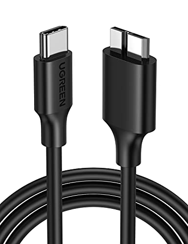 UGREEN USB C auf Micro USB 3.0 Kabel 1M Micro USB Typ B auf USB C Kabel für HDD Festplatten Kompatibel mit MacBook Pro 2018 2020, MacBook Air, iMac, Matebook, Chromebook Pixel usw. von UGREEN