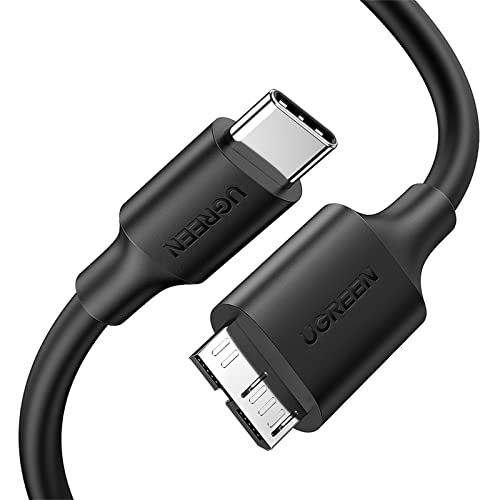 UGREEN USB-C auf USB 3.0 Micro B Kabel, schnelles Laden und Synchronisieren von Daten, kompatibel mit Samsung Galaxy S5 Note 3, Seagate, WD, Toshiba, Externe Festplatte, Kamera, 91 cm von UGREEN