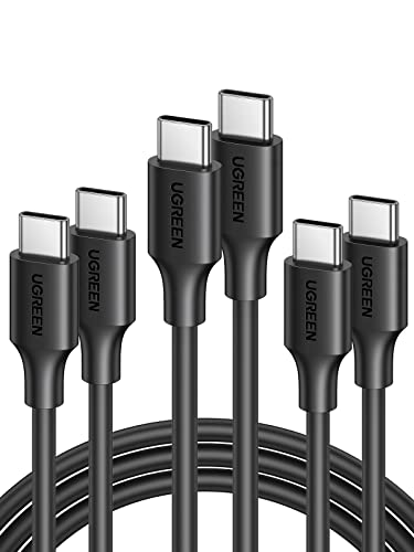 UGREEN USB C auf USB C Kabel 60W 3 Stück PD 3,0 PPS USB C Ladekabel 3 Pack kompatibel mit iPhone 16 Pro Max iPhone 15 Galaxy S24 S23 A55 Pixe l9 iPad Pro 12,9 iPad Mini 6/Air 5 Steam Deck usw. (3M) von UGREEN