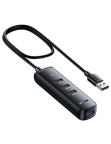 UGREEN USB Hub 3.0 USB Verteiler 4 Ports mit 1m Verlängerungskabel, Stromanschluss USB Adapter kompatibel mit PS4/Xbox, MacBook, Surface Pro, iMac, Mac Mini, XPS 15, Desktop PC und mehr USB A Geräten von UGREEN