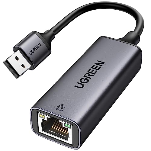 UGREEN USB LAN Adapter 1000Mbps Ethernet Adapter USB auf RJ45 Netzwerkadapter Aluminium kompatibel mit Switch,Mi Box,Laptop unter Win11/10/8.1/8, Mac OS, Linux (Schwarz von UGREEN