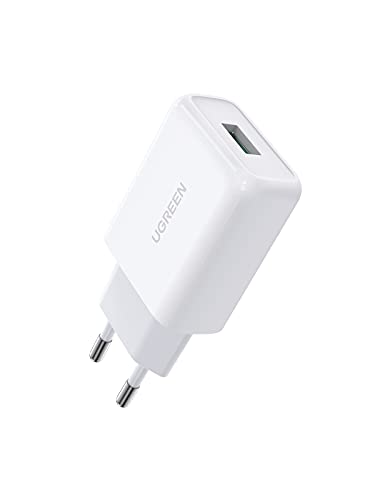 UGREEN USB Ladegerät 3A USB Netzteil Quick Charge 3.0 Schnellladegerät kompatibel mit Galaxy S10 S9 S8 S7 A21s A52 A51 A50 A40 M43, Xperia 10 II, Redmi Note 8 Pro, P30lite usw (Weiß) von UGREEN