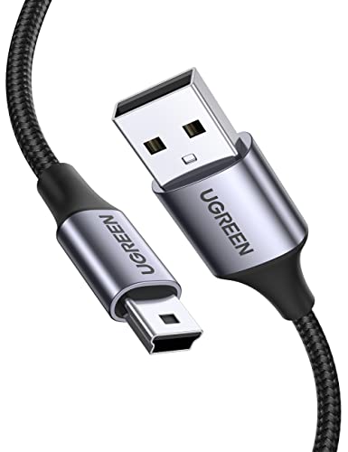 UGREEN USB Mini-B Kabel Ladekabel USB A Stecker auf Mini USB Stecker Nylon kompatibel mit PS3 Game Controller, Externe Festplatte, Dashcam, Mikrofon, usw. (2m) von UGREEN