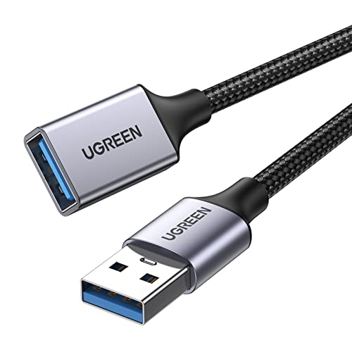 UGREEN USB Verlängerung 3.0 5Gbps USB Verlängerungskabel A auf A USB Extension Cable mit Nylonkabel und Aluminiumgehäuse für USB-Stick Maus Kopfhörer USB Hub Drucker Webcam PS4/5 usw. (2m) von UGREEN