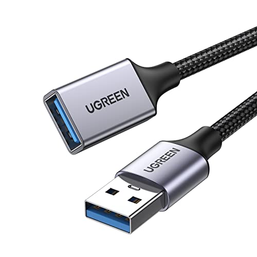 UGREEN USB Verlängerung 3.0 5Gbps USB Verlängerungskabel A auf A USB Extension Cable mit Nylonkabel und Aluminiumgehäuse für USB-Stick Maus Kopfhörer USB Hub Drucker Webcam PS4/5 usw. (5m) von UGREEN