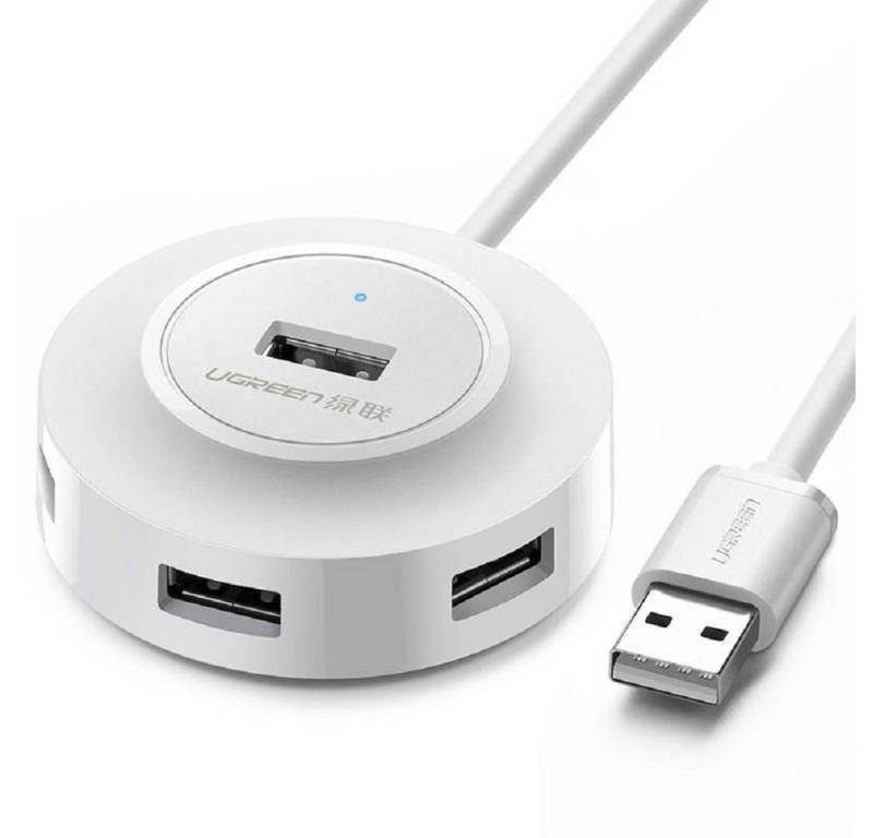 UGREEN USB-Verteiler CR106 Hub Adapter 4in1, 4x Hochgeschwindigkeits-Mini-USB 2.0, 1m Weiß von UGREEN