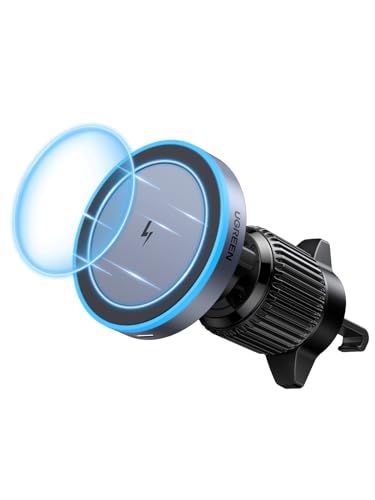 UGREEN Wireless Car Charger Handyhalterung Auto mit Ladefunktion Handyhalterung kompatibel mit MagSafe Autohalterung für iPhone 16/16 Pro/16 Pro Max/15/14/13/12 Serie, unterstützt Standby-Funktion von UGREEN