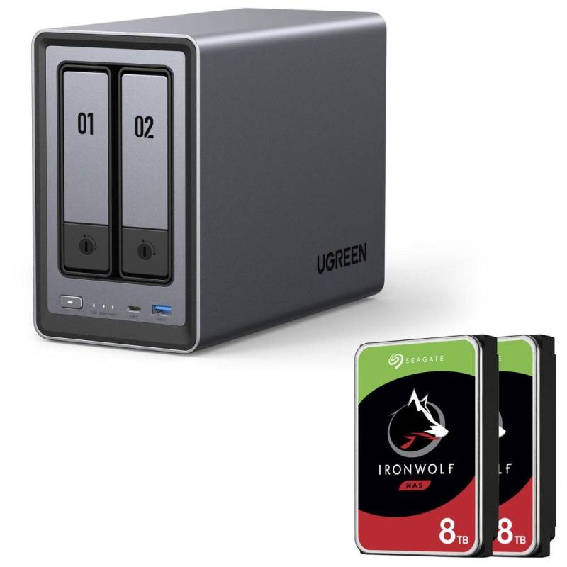 Ugreen NASync DXP2800 NAS System 2-Bay + SEAGATE Festplatte 16 TB (2 x 8 TB) von UGREEN