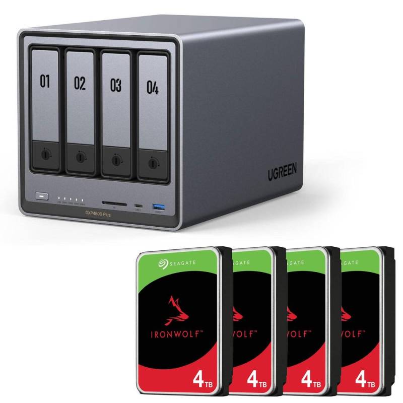Ugreen NASync DXP4800 Plus + SEAGATE Festplatte 16 TB (4 x 4 TB) von UGREEN