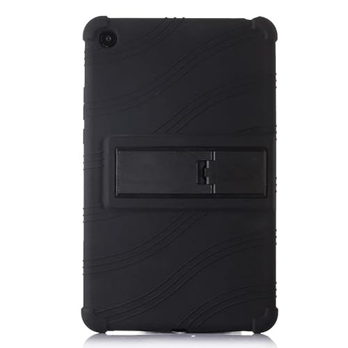 UHCOM Hülle für Xiaomi Mi Pad 4 Hülle 8 Zoll/Mi Pad 4 Plus 10.1 Hülle Schlanke, weiche, stoßfeste Silikonhülle mit Ständer für Kinder (Color : Black, Size : Mi Pad 4 8.0) von UHCOM