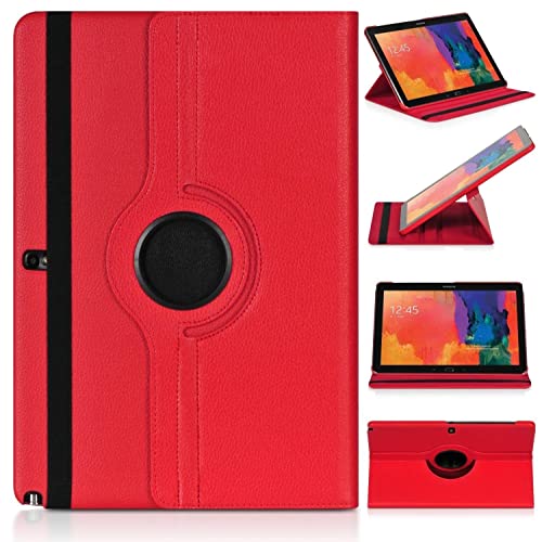 UHCOM Tablet Hülle für Samsung Galaxy Tab Note Pro 12.2 Case, 360 drehbare Halterung Flip Stand Lederhülle für Note Pro 12.2'' P900 (Color : Red, Size : for Tab Note Pro 12.2) von UHCOM