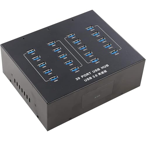 UHPPOTE A-213 USB 3.0 Hub, 20 Ports, Hochgeschwindigkeits-Datenübertragung. von UHPPOTE