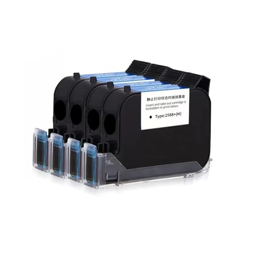 UHRSERNJ Kompatibel mit Ersatz 1 STÜCK JS12 JS12M 600 DPI 12,7 mm Handheld-Thermo-Tintenstrahldrucker Schnelltrocknende Eco-Solvent-Tintenpatrone(Red) von UHRSERNJ