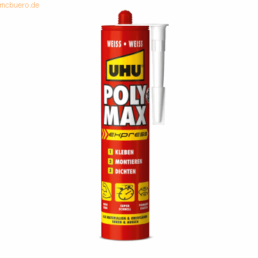 12 x Uhu Montagekleber MS Polymer weiß Kartusche 425g 12 x Uhu Montagekleber MS Polymer weiß Kartusche 425g von UHU