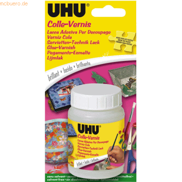 6 x Uhu Bastellack Creativ Servietten-Technik seidenglanz Dose 150ml B von UHU