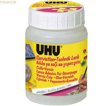 6 x Uhu Bastellack Creativ Servietten-Technik seidenglanz Dose 150ml von UHU