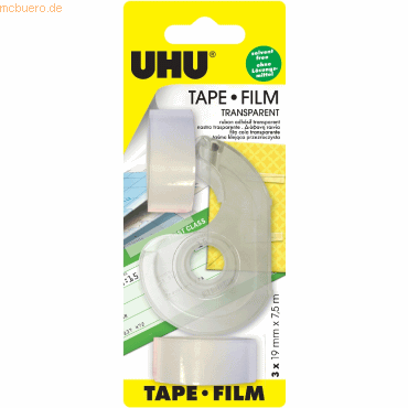 6 x Uhu Klebefilmabroller Tape Film 7,5mx19mm + 3 Nachfüllrollen trans 6 x Uhu Klebefilmabroller Tape Film 7,5mx19mm + 3 Nachfüllrollen trans von UHU