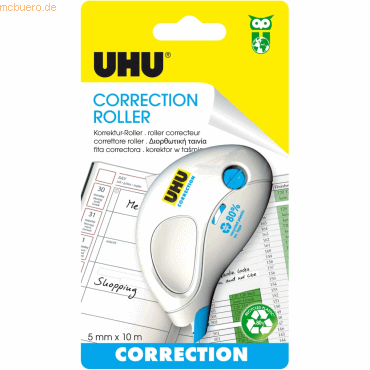 6 x Uhu Korrekturroller Correction Roller compact 10mx5mm von UHU