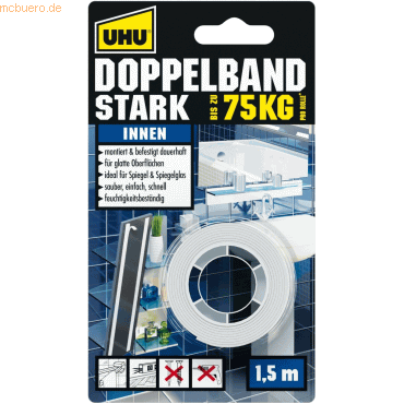 6 x Uhu Montageband stark doppelseitig 1,5mx19mm 6 x Uhu Montageband stark doppelseitig 1,5mx19mm von UHU