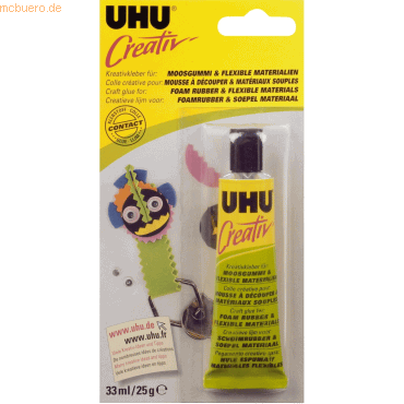 6 x Uhu Spezialkleber Creativ Moosgummi + Flexible Materialien Tube 33 von UHU