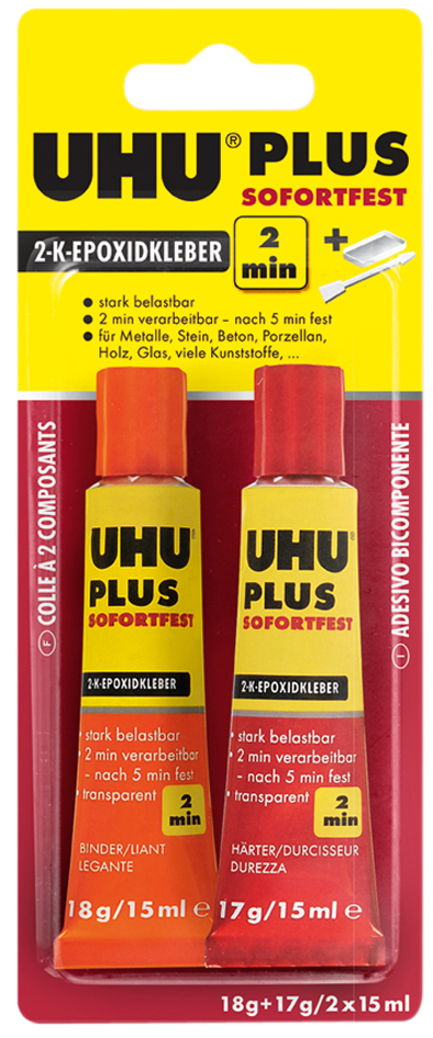 UHU 2-Komponenten-Klebstoff PLUS SOFORTFEST, 35 g in Tube von UHU