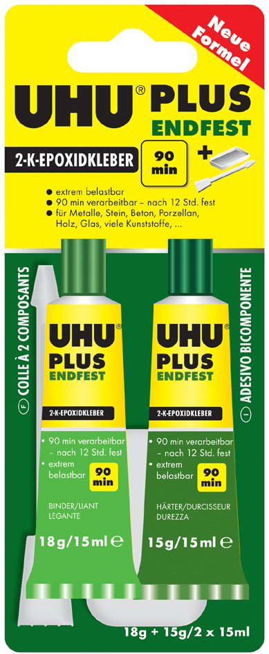 UHU 2-Komponenten-Klebstoff plus endfest, 33 g in Tube von UHU