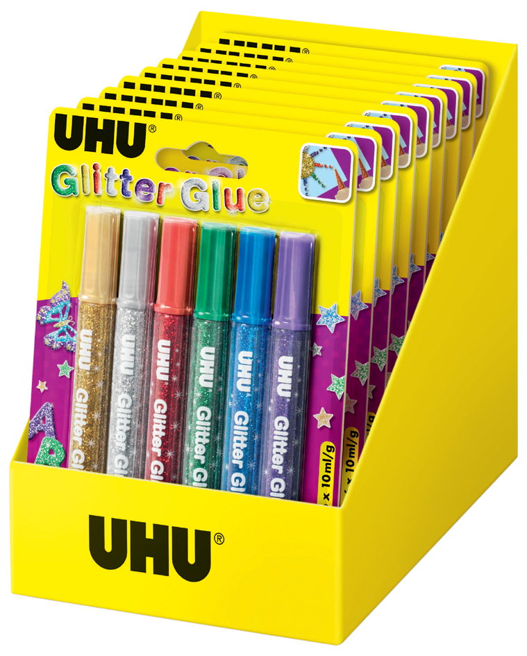 UHU Glitzerkleber Glitter Glue Original, 10er Display von UHU