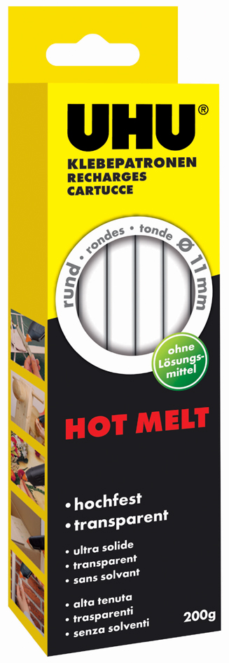 UHU Heißklebepatrone Hot Melt, 200 g, transparent von UHU