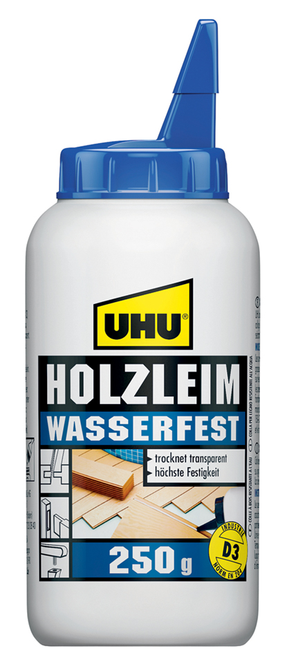 UHU Holzleim wasserfest D3, lösemittelfrei, 250 g Flasche von UHU