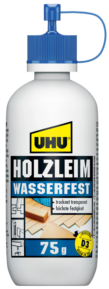 UHU Holzleim wasserfest D3, lösemittelfrei, 75 g Flasche von UHU