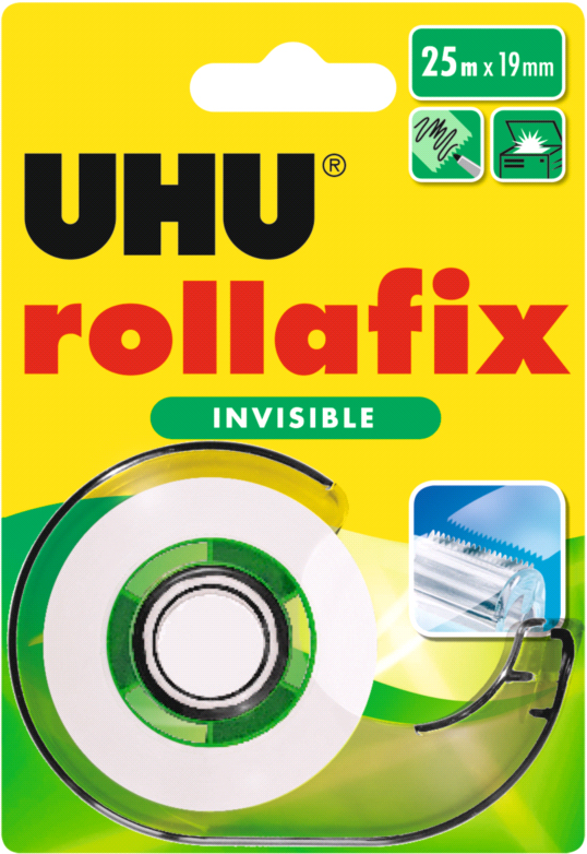 UHU Klebefilm rollafix invisible, inkl. Handabroller von UHU