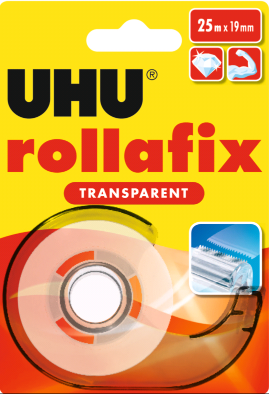 UHU Klebefilm rollafix transparent, inkl. Handabroller von UHU