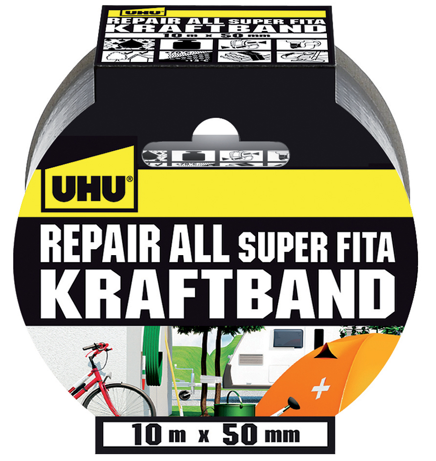 UHU Kraftband Repair all, (B)50 mm x (L)10 m, silber von UHU