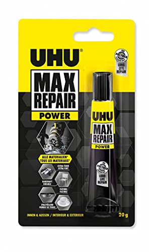 UHU Max Repair POWER Tube – Extra starker Reparaturkleber ohne Lösungsmittel für alle Materialien – Für innen und außen – 1 x 20 g von UHU