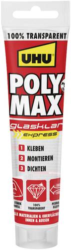 UHU POLY MAX EXPRESS GLASKLAR Klebe- und Dichtmasse Herstellerfarbe Transparent 47845 115g von UHU