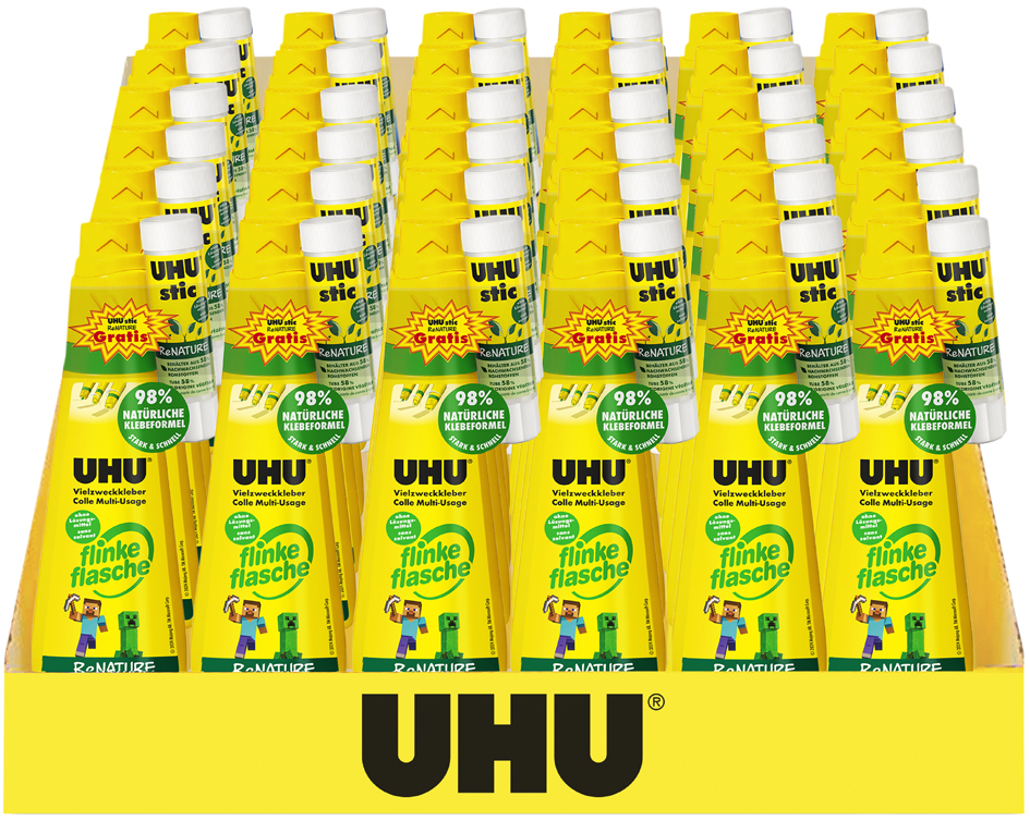 UHU Schulmodul 2024: Vielzweckkleber flinke flasche ReNature von UHU