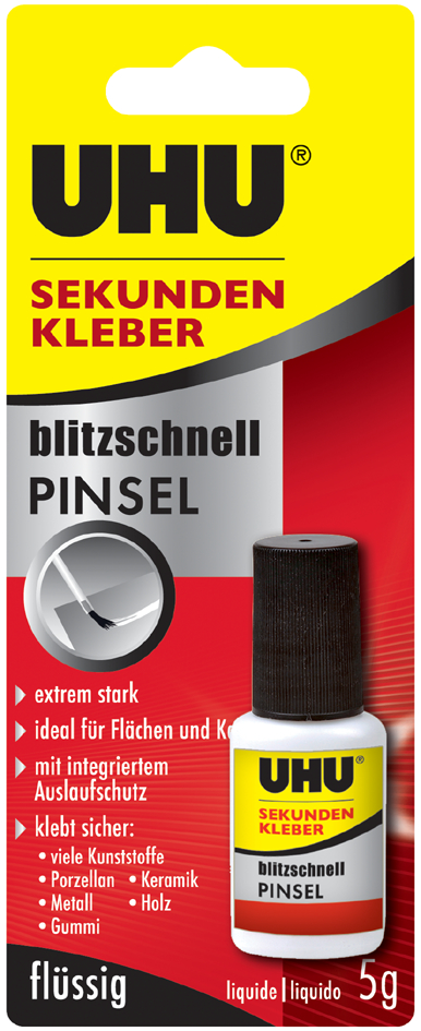 UHU Sekundenkleber blitzschnell PINSEL, 5 g in Flasche UHU Sekundenkleber blitzschnell PINSEL, 5 g in Flasche von UHU
